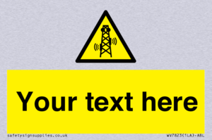Custom warning RF radiation transmitter